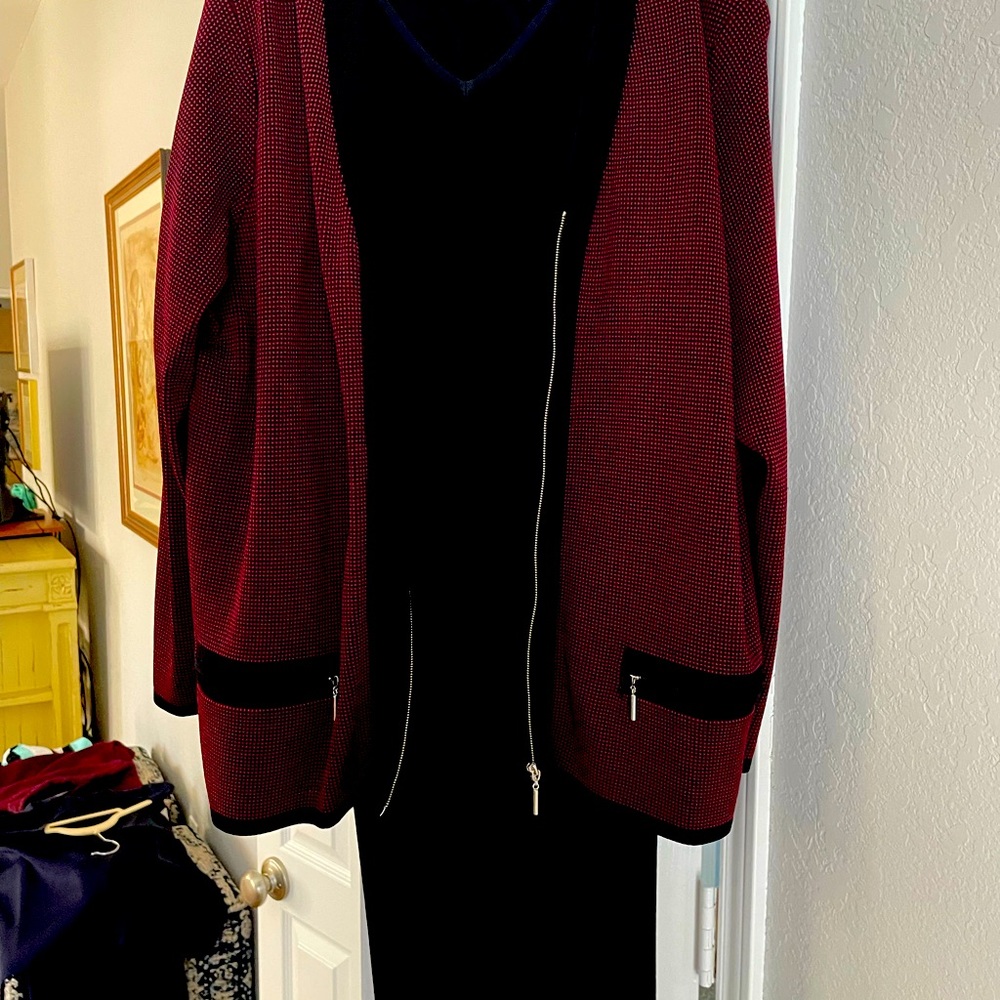 Grace Dane Lewis 4 piece knit plus size Black and Burgundy
